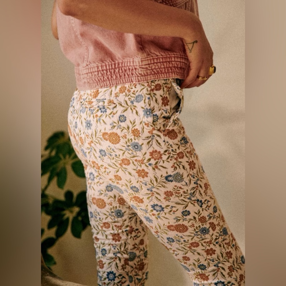 Sezane Clara Trousers Seasonal Flowers Floral Print Pants - Picture 5 of 12